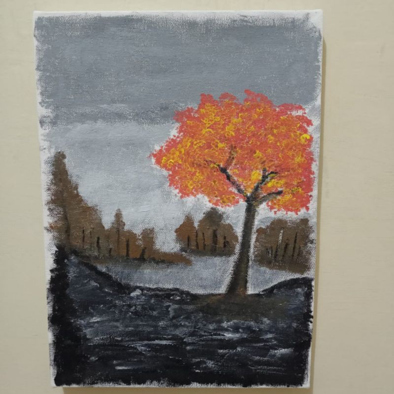 lukisan kanvas abstrak