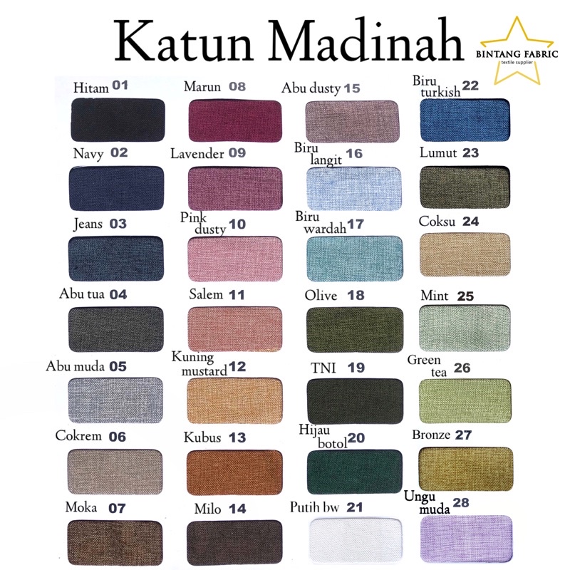 Bahan Kain Katun Cotton Madinah Fodu 1 meter