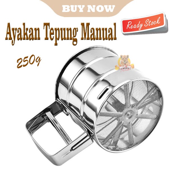 Cangkir Ayakan tepung manual 250G Stainless Praktis dan Simple