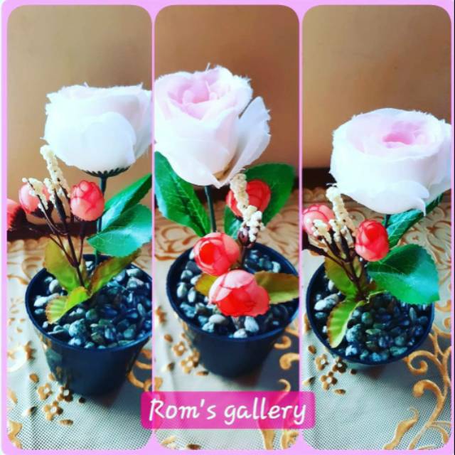 Bunga Mawar Putih Artificial