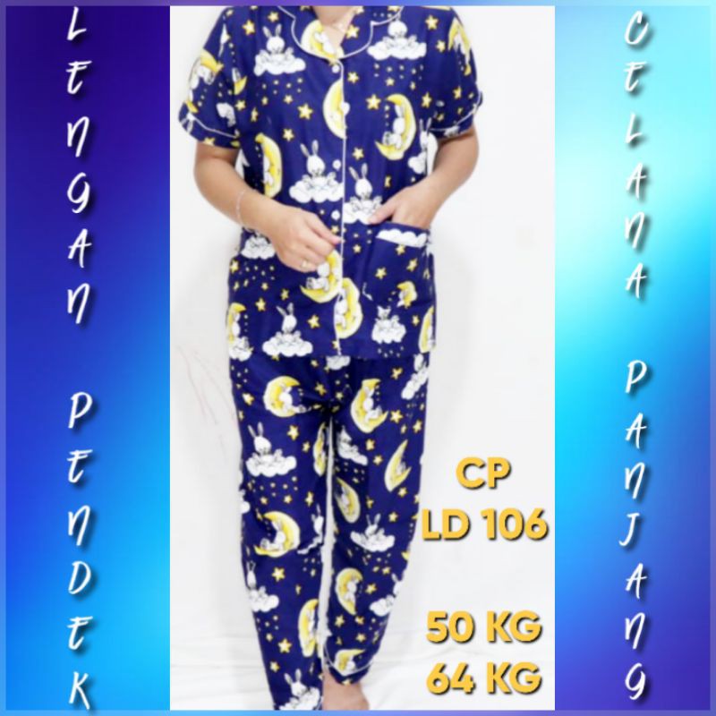 STAR MOON PIYAMA STELAN/SET COUPLE baju tidur dewasa bahan katun jepang karakter