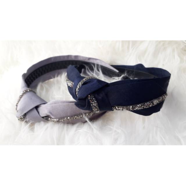 Bando bandana kain dgn kristal lebar