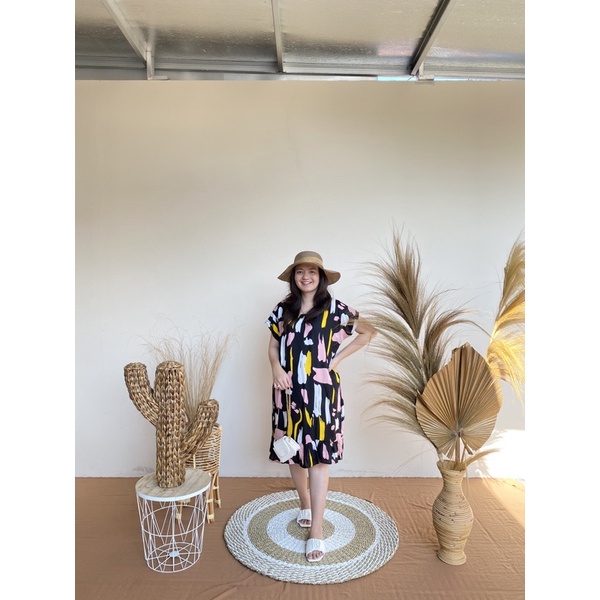 Daster Viral | Daster Ruffle Rayon | Daster Kekinian-Luna hitam