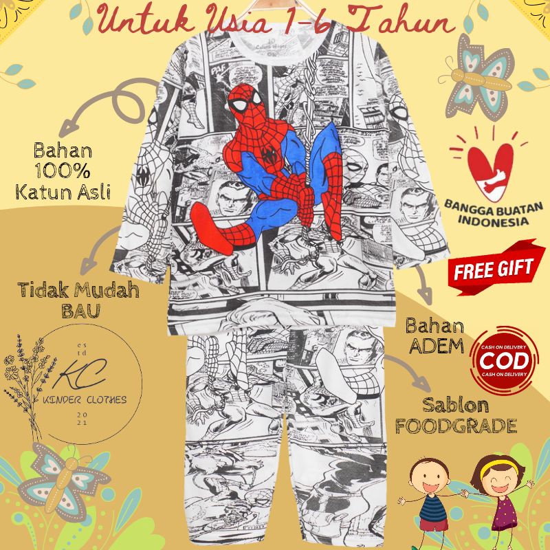 Setelan Pakaian  Anak / Set Piyama Anak / Stelan Kaos Celana Anak / Setcel Baju Celana Tidur Lengan 