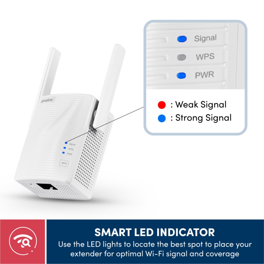 Prolink Dual Band 2 in 1 WiFi AC 1200 Mbps Extender Repeater AP Mode