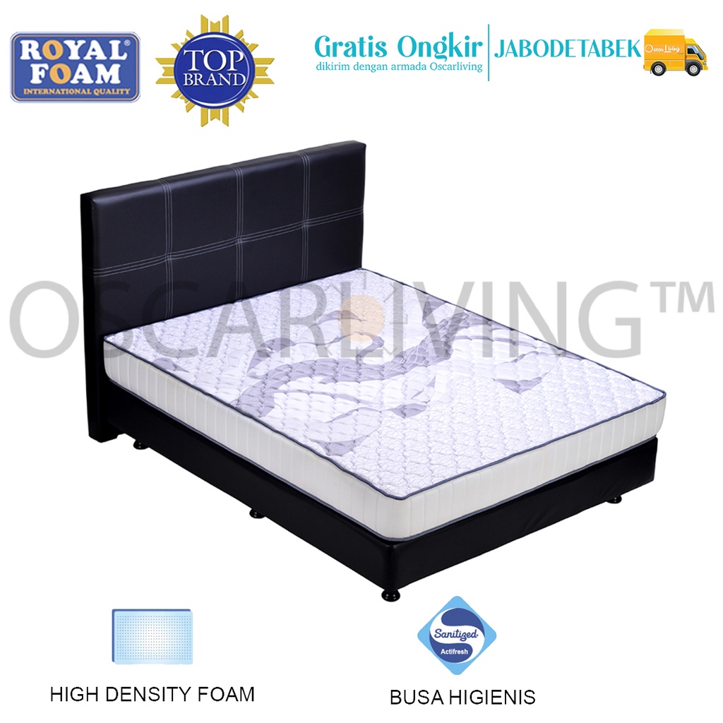 Royal Foam Kasur Busa Grand Esteem Quilting Tebal 20 Cm Putih HB Elegance Hitam[Kasur Busa FULLSET/K
