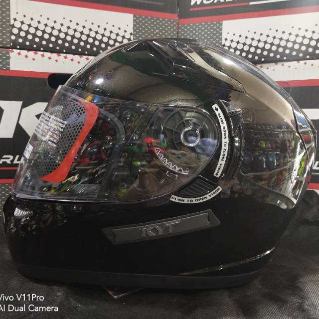 HELM KYT K2R SOLID BLACK / KYT K2 RIDER HITAM