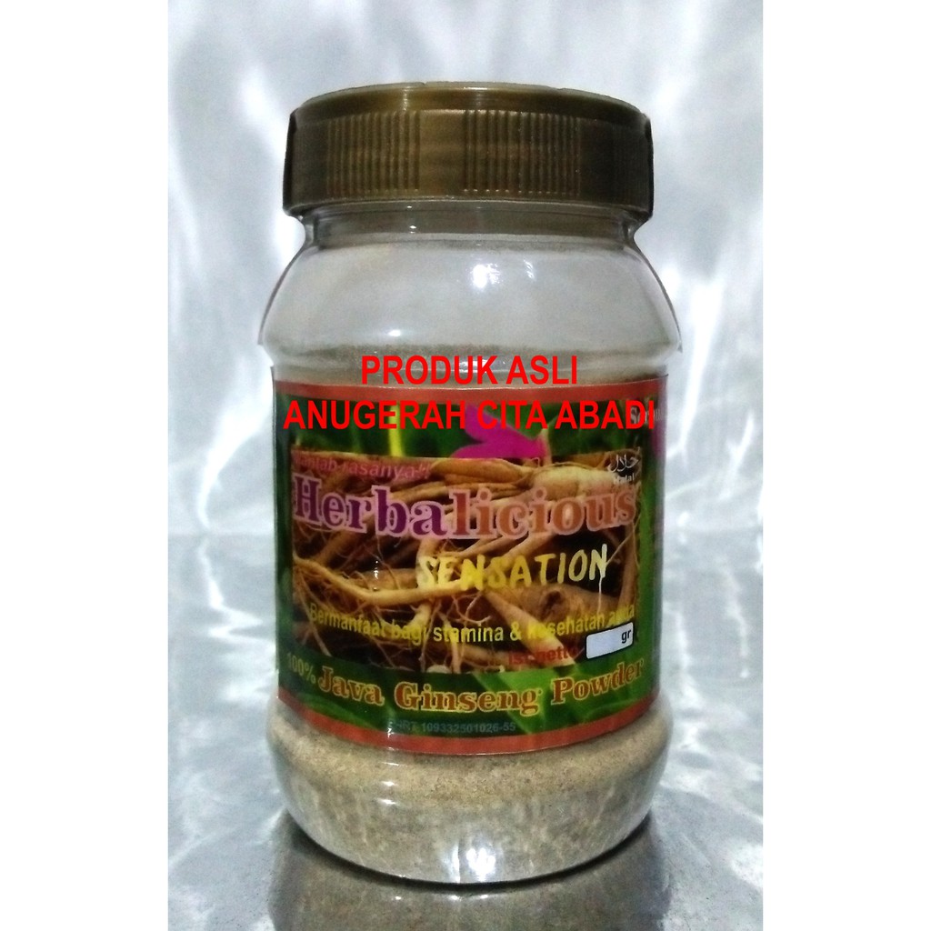 

Ginseng Jawa Bubuk Herbalicious Sensation Pure Java Ginseng 80gr/200gr Toples Plastik