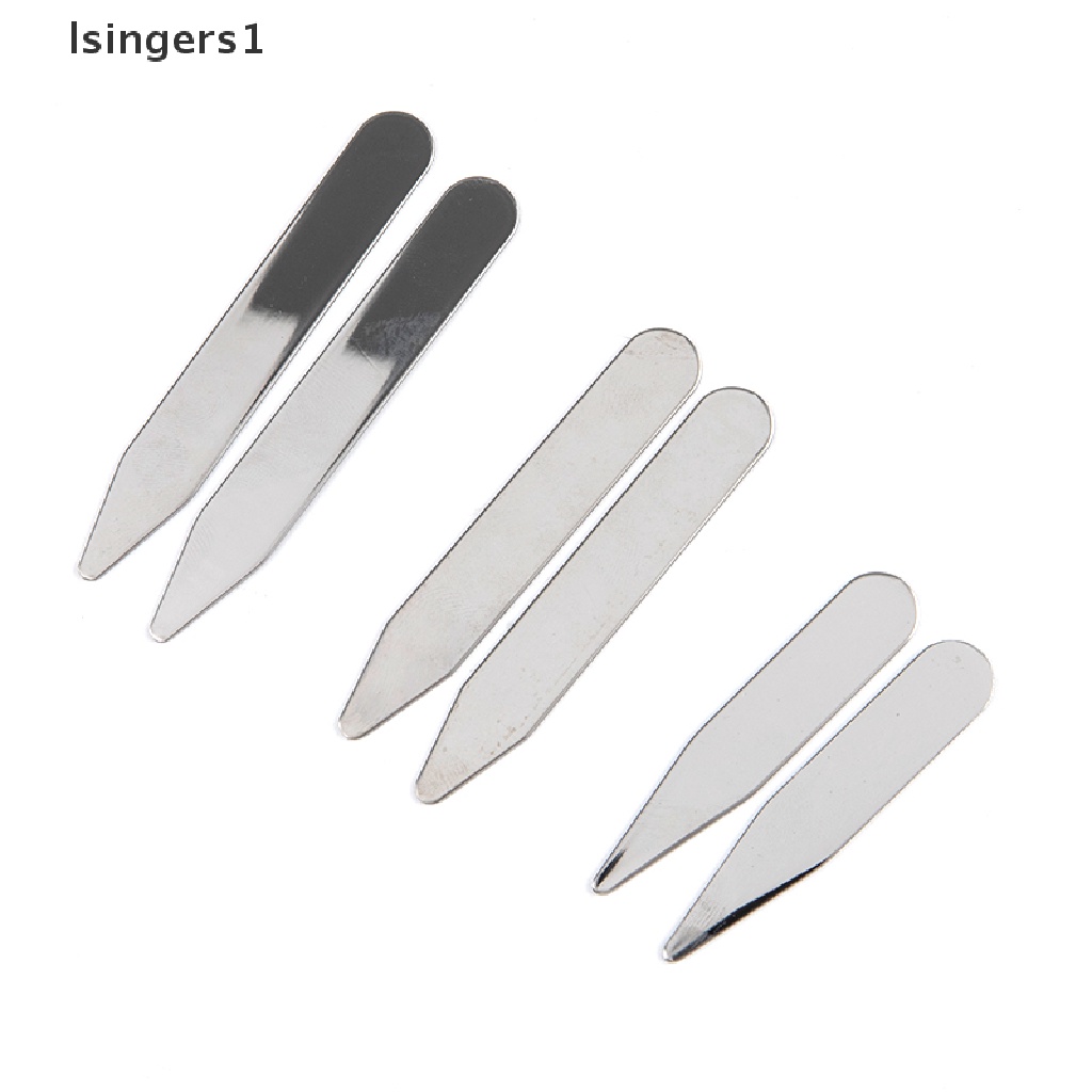 (lsingers1) 2pcs / Set Penyangga Kerah Baju Bahan Stainless Steel Untuk Pesta / Bisnis