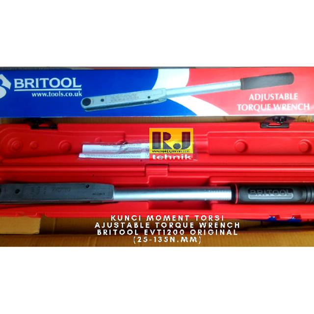 Kunci Moment Torsi Ajustable Torque Wrench Britool EVT1200 Original (25-135N.mm)