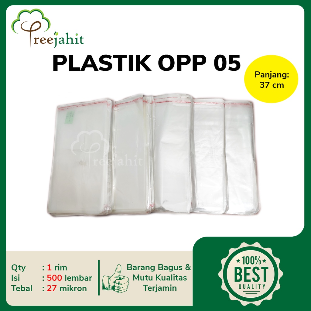 Plastik OPP Baju Celana Souvenir 05 21x37 25x37 26x37 28x37 30x37 32x37 27 mikron 500 lembar