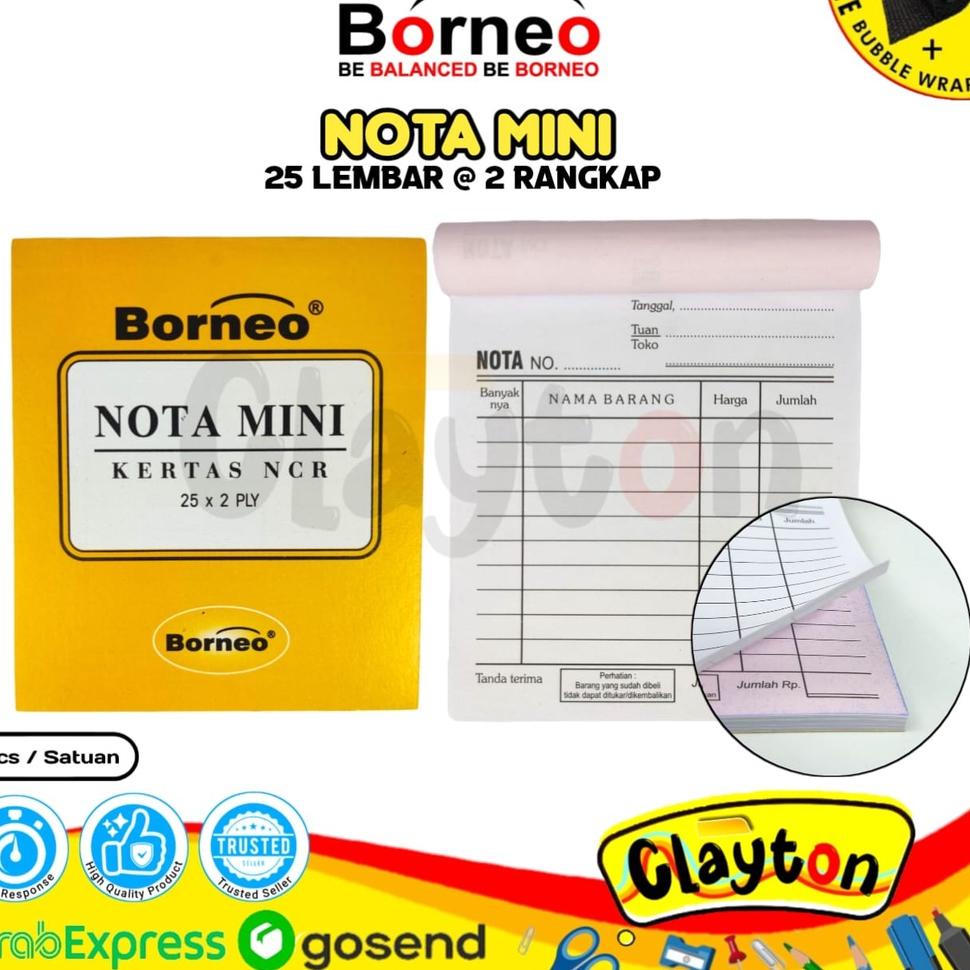 

SPECIAL PRICE Buku Nota Kontan Borneo Kecil 2 Ply NCR / Nota Kontan 2 Rangkap Kecil / Nota Kontan Mini ♫ 886