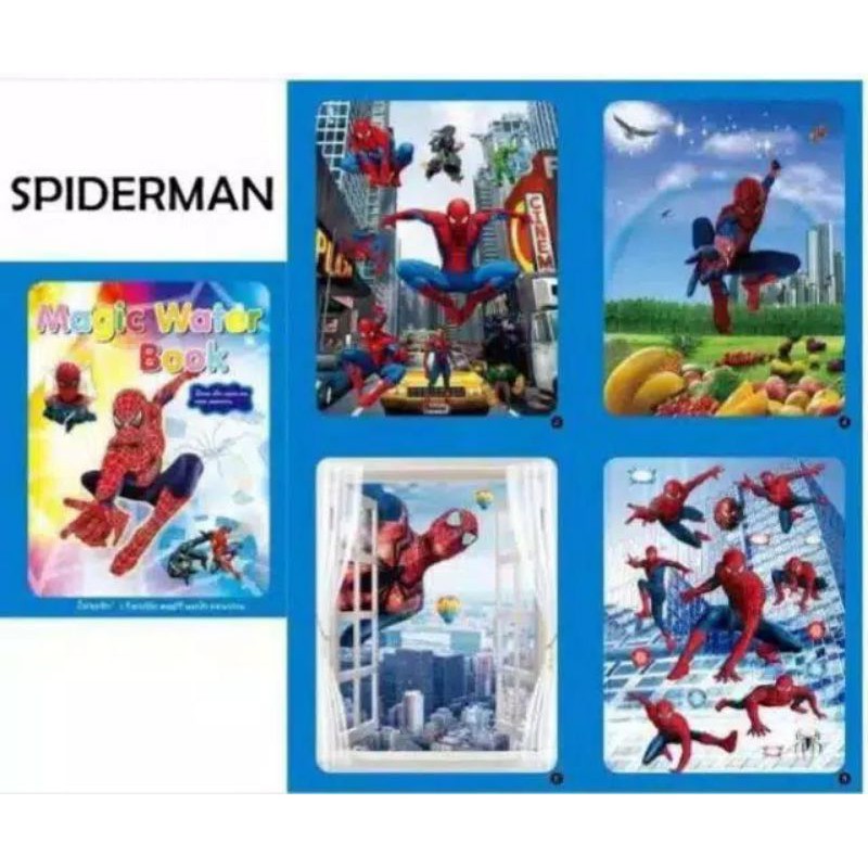 Alat Tulis Magic Water Book Buku Mewarnai Ajaib Magic Pena Water Drawing Colour Book-Sp1d3rm4n