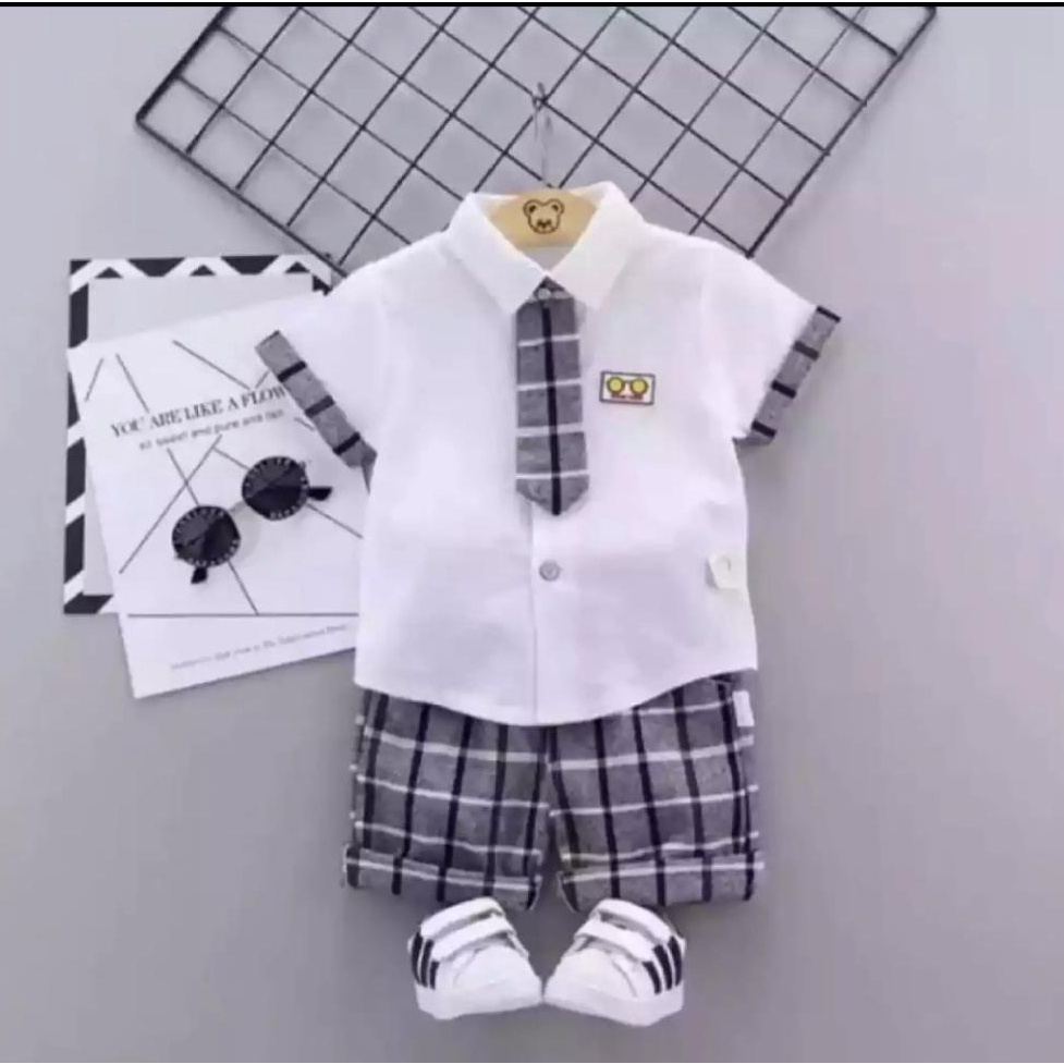 SETELAN ANAK BAJU ANAK ANAK 1-5 TAHUN SETELAN KEMEJA DASI ANAK LAKI LAKI SETELAN ANAK PEREMPUAN BAJU ANAK KEKINIAN BAJU ANAK TRENDY BISA PILIH WARNA HARGA GROSIR