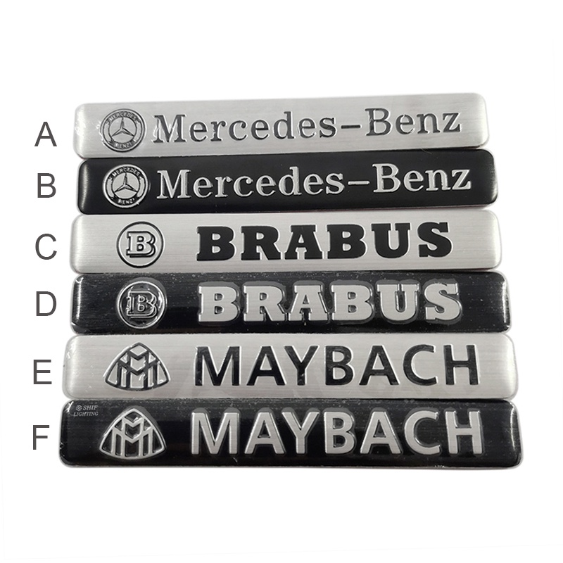 1pc Stiker Emblem Logo Mercedes-Benz MAYBACH BRABUS Bahan Aluminum Untuk Dekorasi Mobil