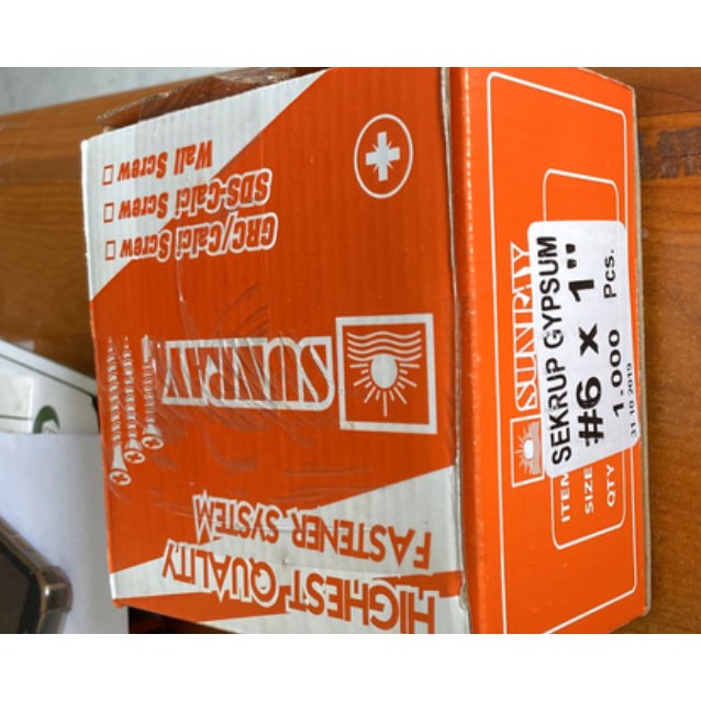 Skrup gypsum sunray 6x1 / skrup sunray 6x1 / skrup 6x1 / skrup gypsum 1 in / skrup gypsum 2,5 cm