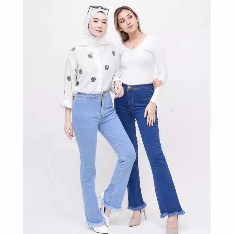 HIGH WAIST CUTBRAY JEANS WANITA-CELANA CUTBRAY JEANS PREMIUM