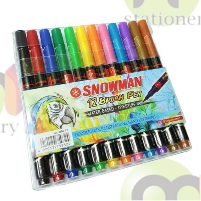 

Snowman Brush Pen BM-12 / 12 Colors