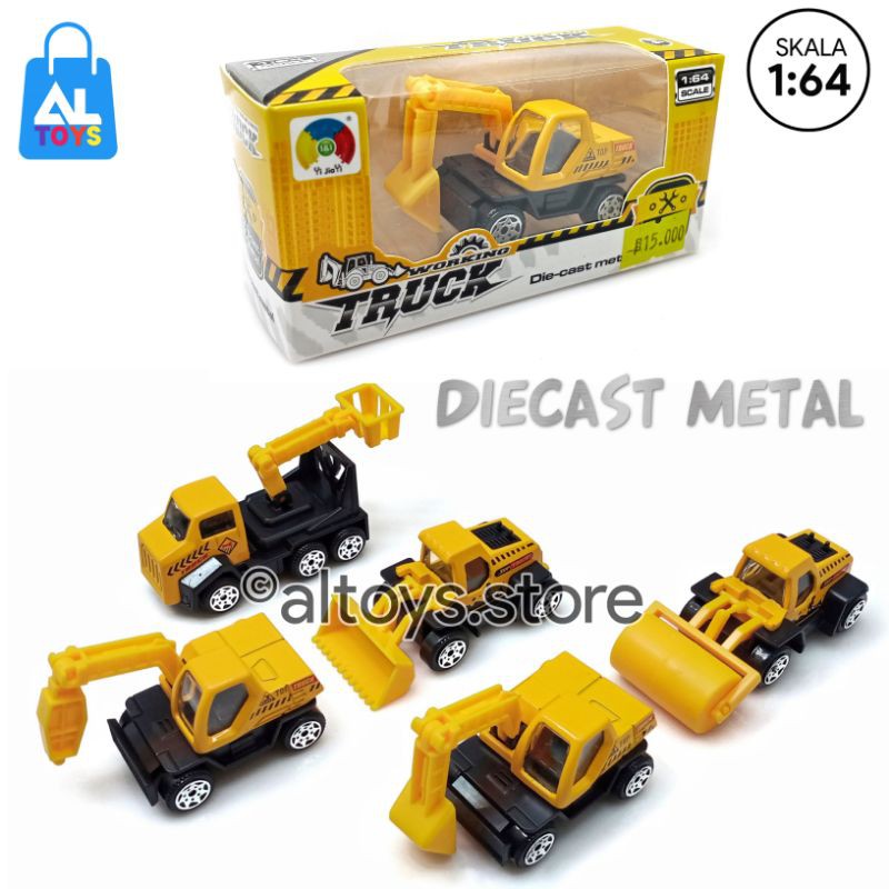 Diecast Metal Alloy Kontruksi Set Working Truck Series Skala 1:64