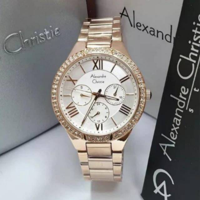 Jam Tangan Alexandre Christie 2718 Wanita RoseGold Original