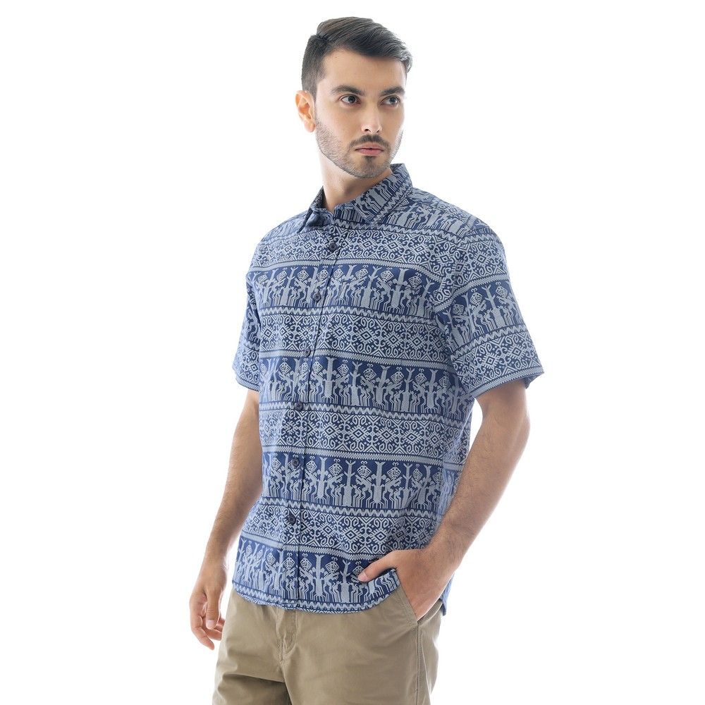 EIGER1989 KEMEJA PENDEK PRIA KAMBERA S/S SHIRT 1989 - BLUE ORIGINAL