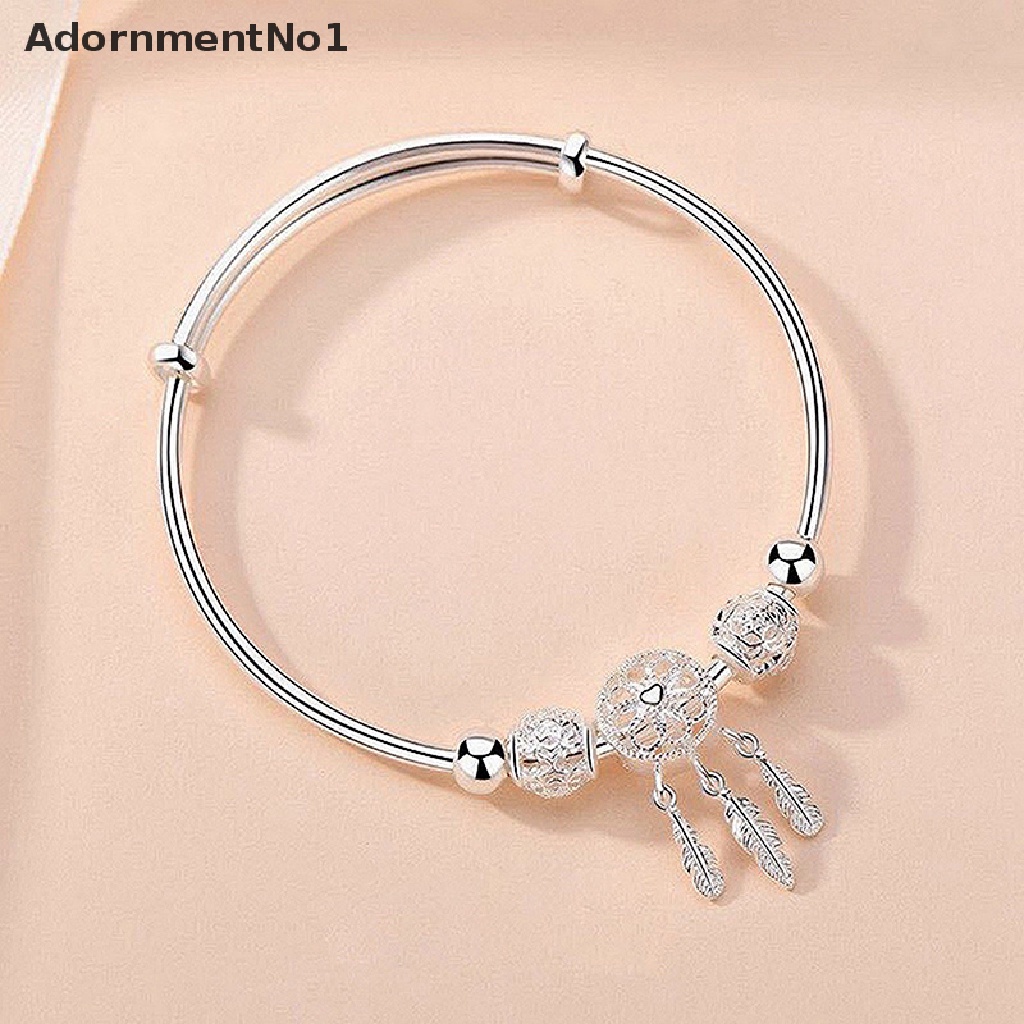 (AdornmentNo1) Gelang Tangan Rantai Aksen Dream Catcher + Bulu + Rumbai Untuk Perhiasan Wanita