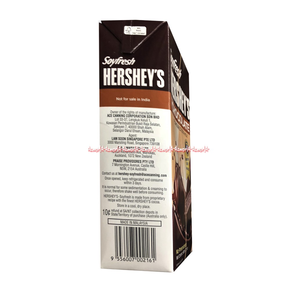 Hershey's Chocolate 946ml Cookies n Creme Mocha Susu Kacang Kedelai Soya Soyfresh UHT 946ML Hersheys Hershey UHT Susu Soya Siap Minum Cokelat Moka Kukis Dan Krim