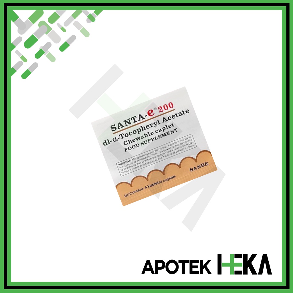 Santa E 200 IU Kaplet Strip isi 4 Tablet - Suplemen Vitamin E (SEMARANG)