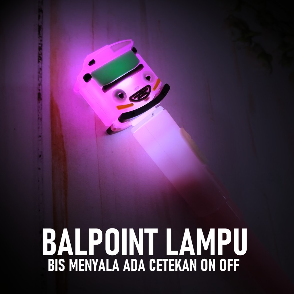 

pulpen anak SD mainan bus LED BALPOINT MENYALA pena bolpoin pulpen