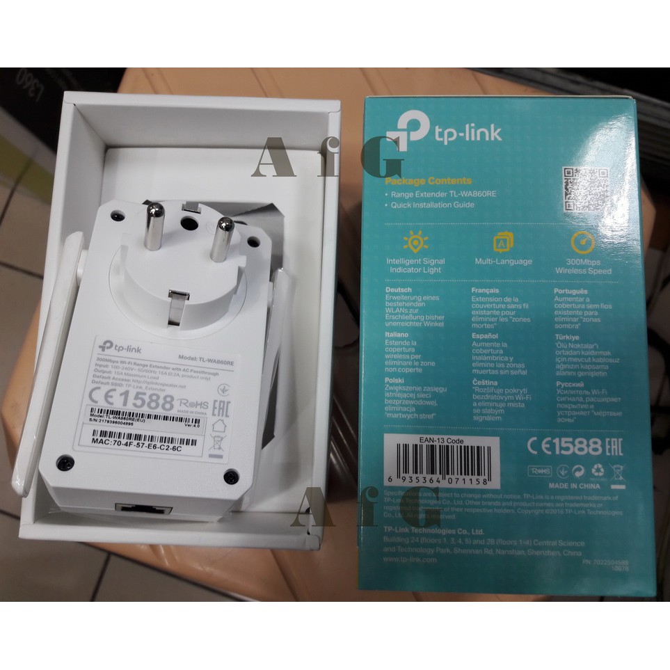 TP-Link TL-WA860RE 300Mbps WiFi Range Extender dengan AC Passthrough