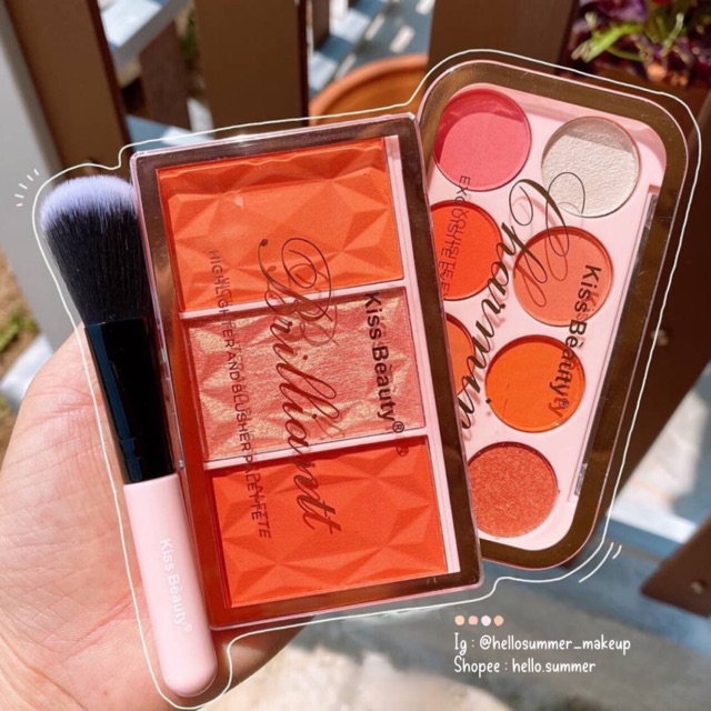 [ORI THAILAND] Kiss Beauty Charming Makeup Set Blush Highlighter