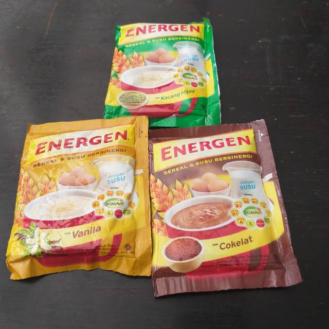 

Energen sereal & susu vanila kacang hijau cokelat jahe