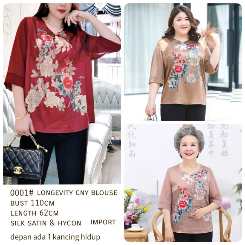 MDLV ~ 0001# Longevity CNY Blouse Premium Blouse Sincia Blouse Import fashion Import