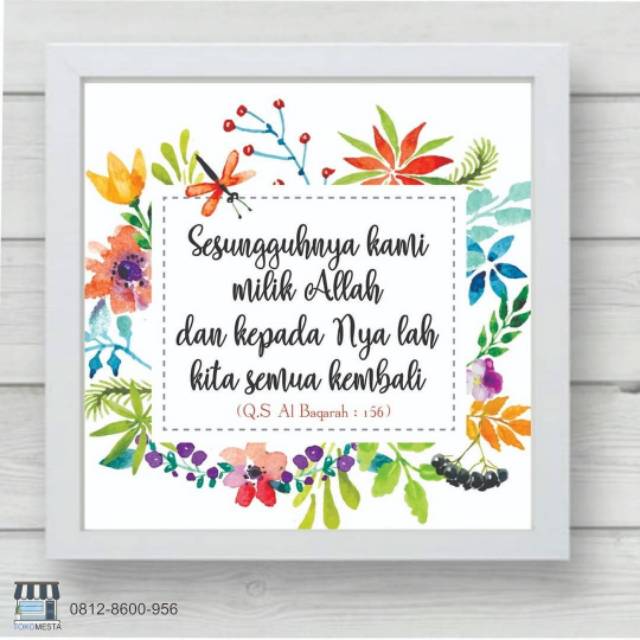 TOKO MESTA Hiasan Dinding Islamic Quote in Frame