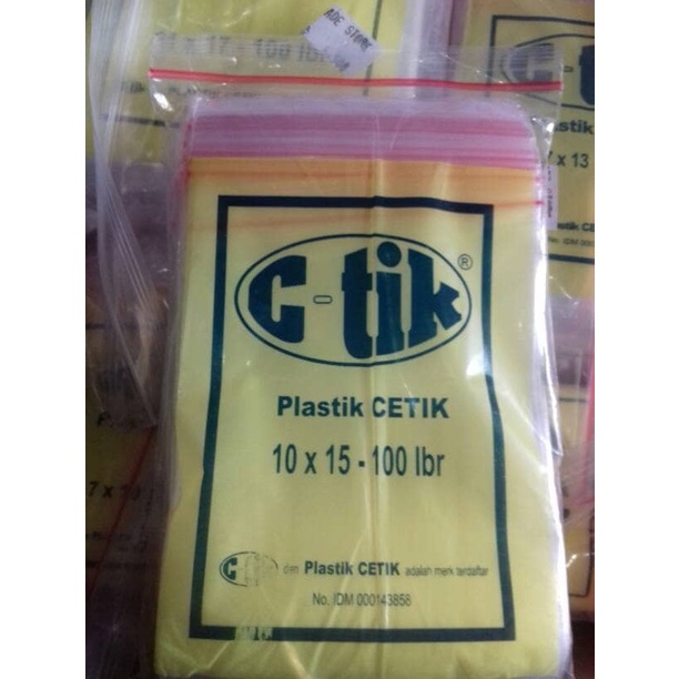 Plastik klip / Cetik isi 100 lembar lengkap semua ukuran