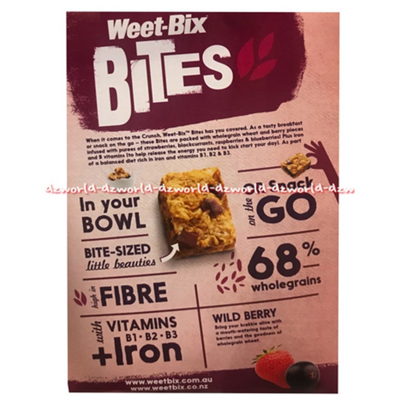 Sanitarium Weet Bix Bites Wildberry 500gr sereal dengan buah willdberry dan cocok untuk vegetarian