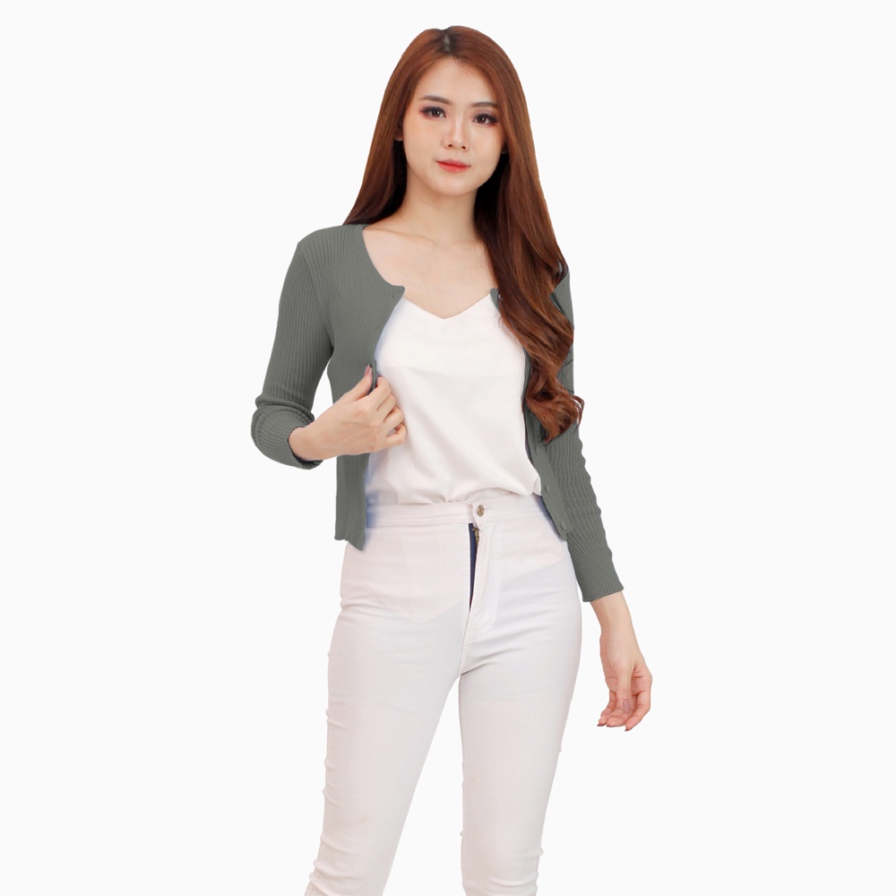 Cardigan Rajut Knitting cropped lengan panjang wanita gaya korea - XSHOP Kahyang