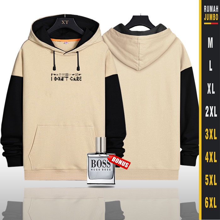 Hoodie Oversize Pria Sweater Hoodie Pria Wanita Jaket Hodie Pria Big Size I DON'T CARE 2