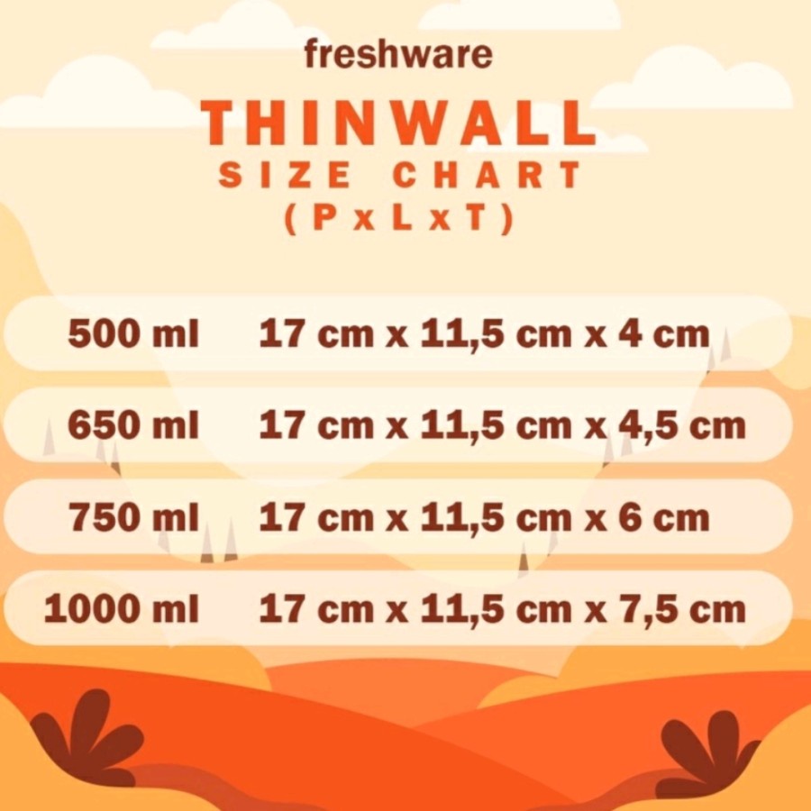 Thinwall Freshware 500 ML Kotak Makan Plastik Lunch Box