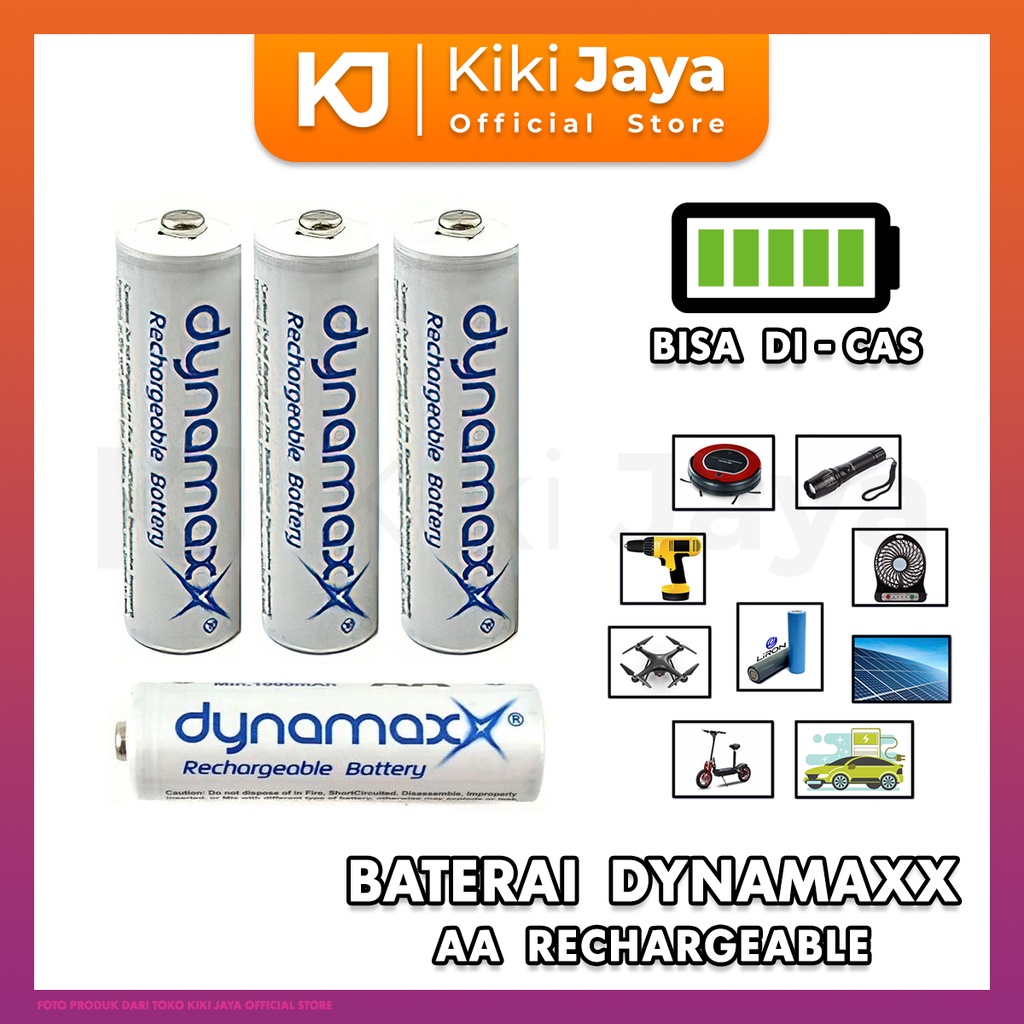 Jual Kiki Baterai Cas Dynamax Tipe Aa A Rechargeable Charge Battery V Ni Mh