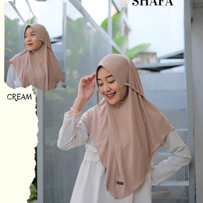 Bergo Tali Jilbab Shafa Warna Dark Grey Ori By Shaniehijab