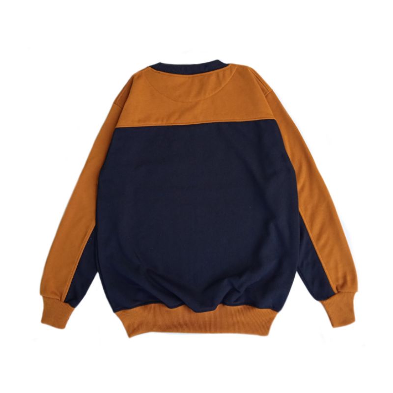 Sweater Crewneck Kombinasi Bordir Pria Wanita