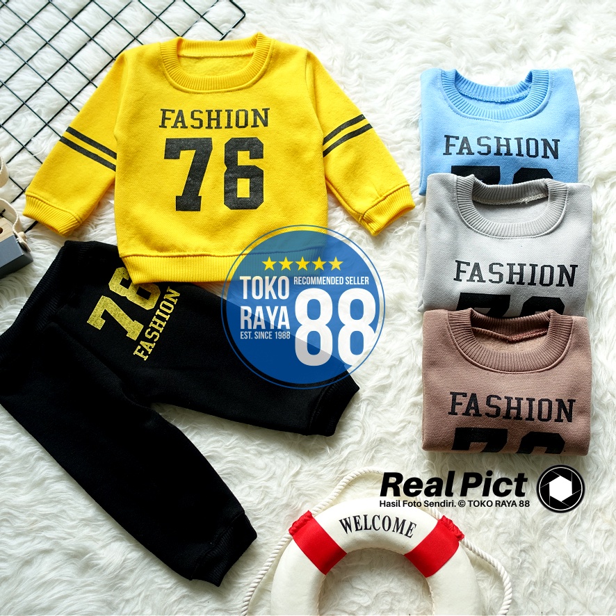 [SJK-RF13] TOKO RAYA 88, Setelan Sweater Fleece Anak 1 - 2 Tahun, Jaket Bayi RED FOREST Fashion, Out