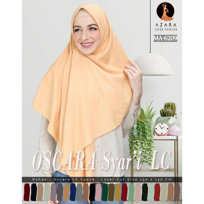 HIJAB SEGI EMPAT AZARA OSKARA SYARI VOAL POLOS