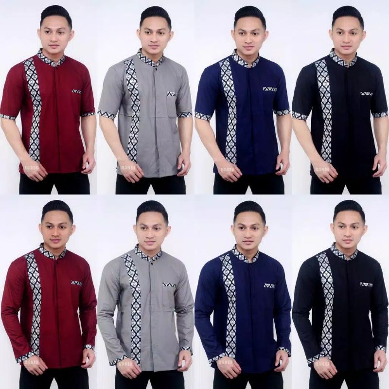 Baju Koko Kurta Lengan Pendek Baju Koko Fashion Muslim Pria Dewasa Terbaru Bahan Toyobo