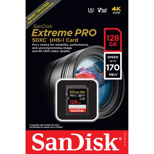 Sandisk Extreme Pro SD Card 128gb 170Mb/s