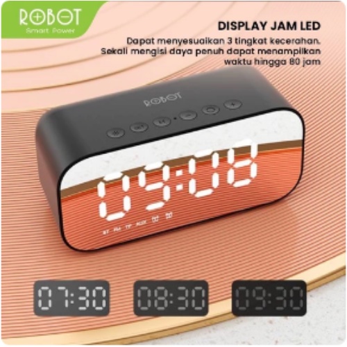 Robot RB560 Alarm Clock Bluetooth Speaker Wireless Garansi 1 Tahun