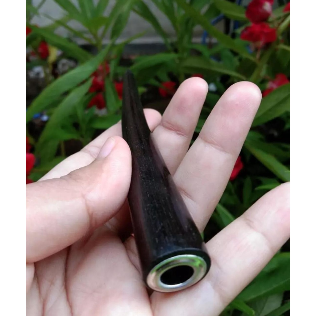 Pipa Kayu Galih Kelor Hitam Asli Gratis Gelang Kayu