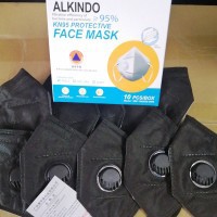 Masker KN95 5ply Respirator Alkindo Warna Hitam Isi 10 / SIAP KIRIM