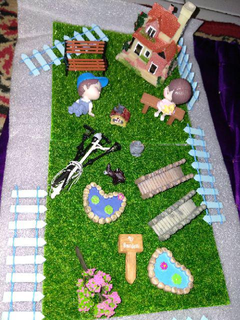 [bayar Di Tempat]gregorio Mini Ornament Miniatur Bangku Taman Kerajinan Diy House Decor Model Bangku